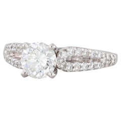 1,30ctw runder Diamant Verlobungsring 14k Weißgold GIA Shane Co Größe 7