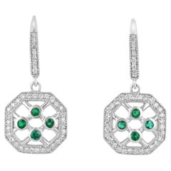 Orecchini con smeraldo colombiano e diamante da 1,30tcw 14K