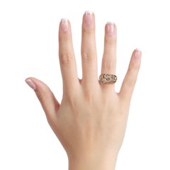 1.31 Carat 14 Karat Rose White Gold Pave Diamond Dome Band Ring