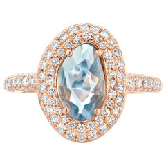 1.31 Carat Blue or Grey Sapphire 18 Karat Cluster Diamond Ring