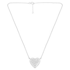 Collana con ciondolo a forma di cuore con diamante da 1,31 carati in oro bianco 14 carati Gioielli di pregio