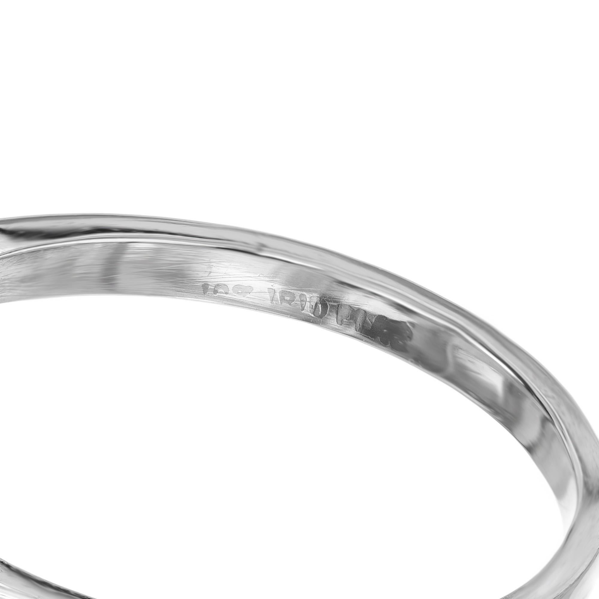 1.31 Carat Diamond Marquise Baguette Platinum Three Stone Engagement Ring For Sale 1