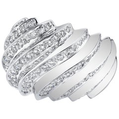 Art Deco Inspired Diamond Band Ring, 1.31 Carat Total