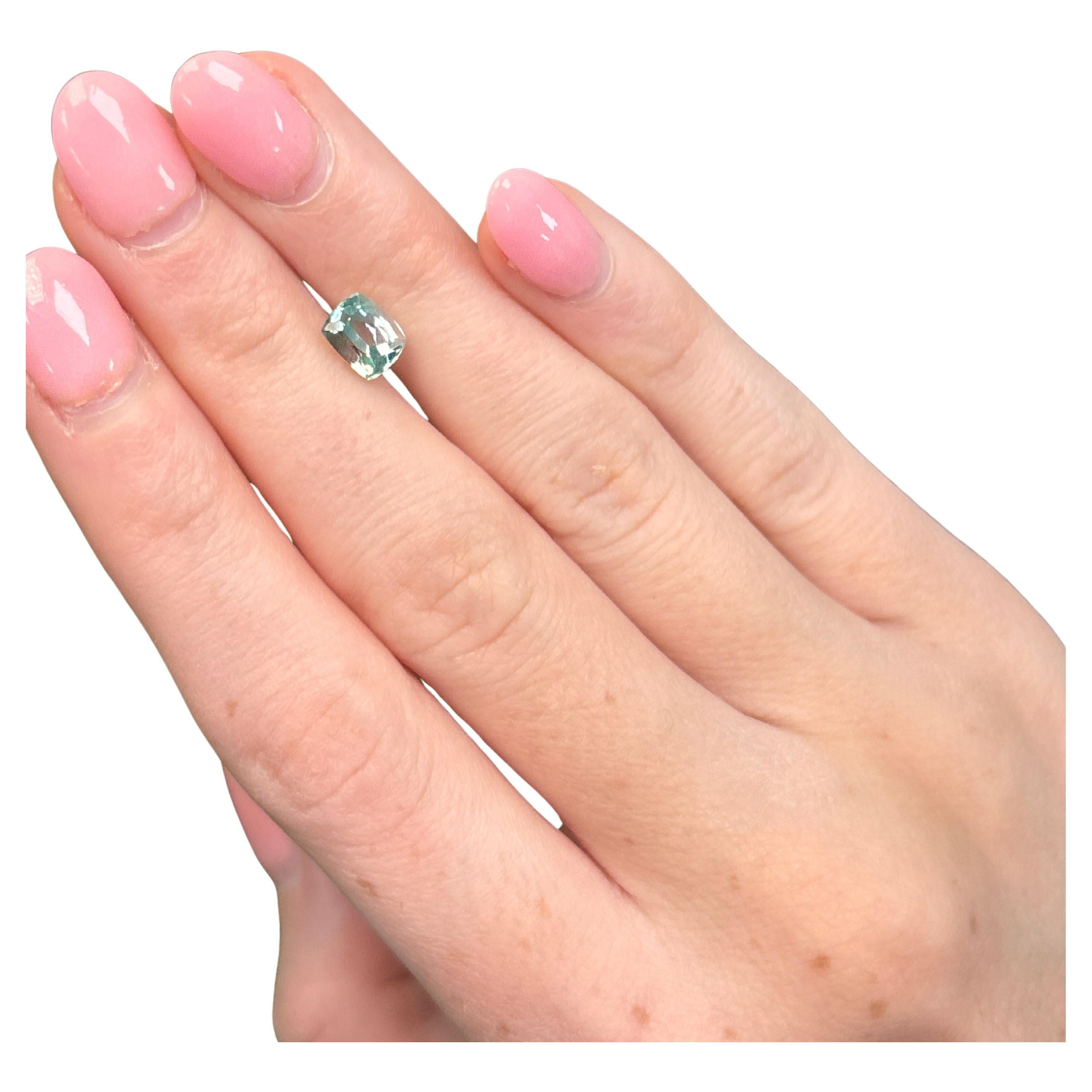 1,31 Karat Smaragd-Schliff Natürlicher Aqua Blue Bi-Color Turmalin Loser Edelstein