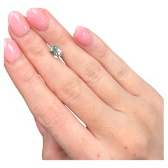 1.31 Carat Emerald-Cut Natural Aqua Blue Bi-Color Tourmaline Loose Gemstone