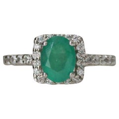 Antique 1.31 Carat Natural Emerald Ring