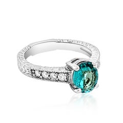 1.31 Carat Natural Paraiba Tourmaline 14 Karat White Gold Ring