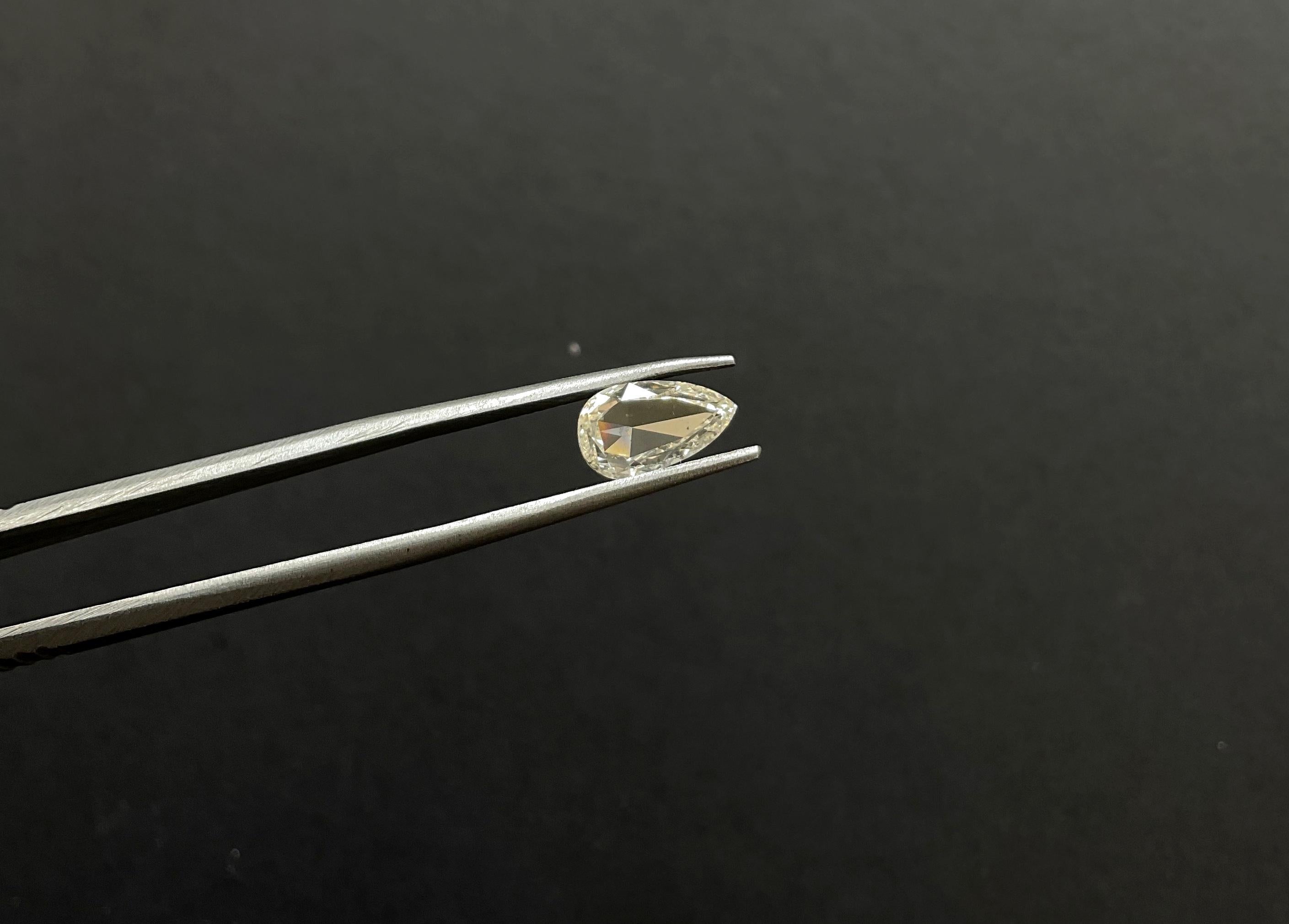 1.31 Carat Non-Certified Natural Diamond Rose Cut Pepper Inclusion Light Brown In New Condition For Sale In Jaipur, RJ