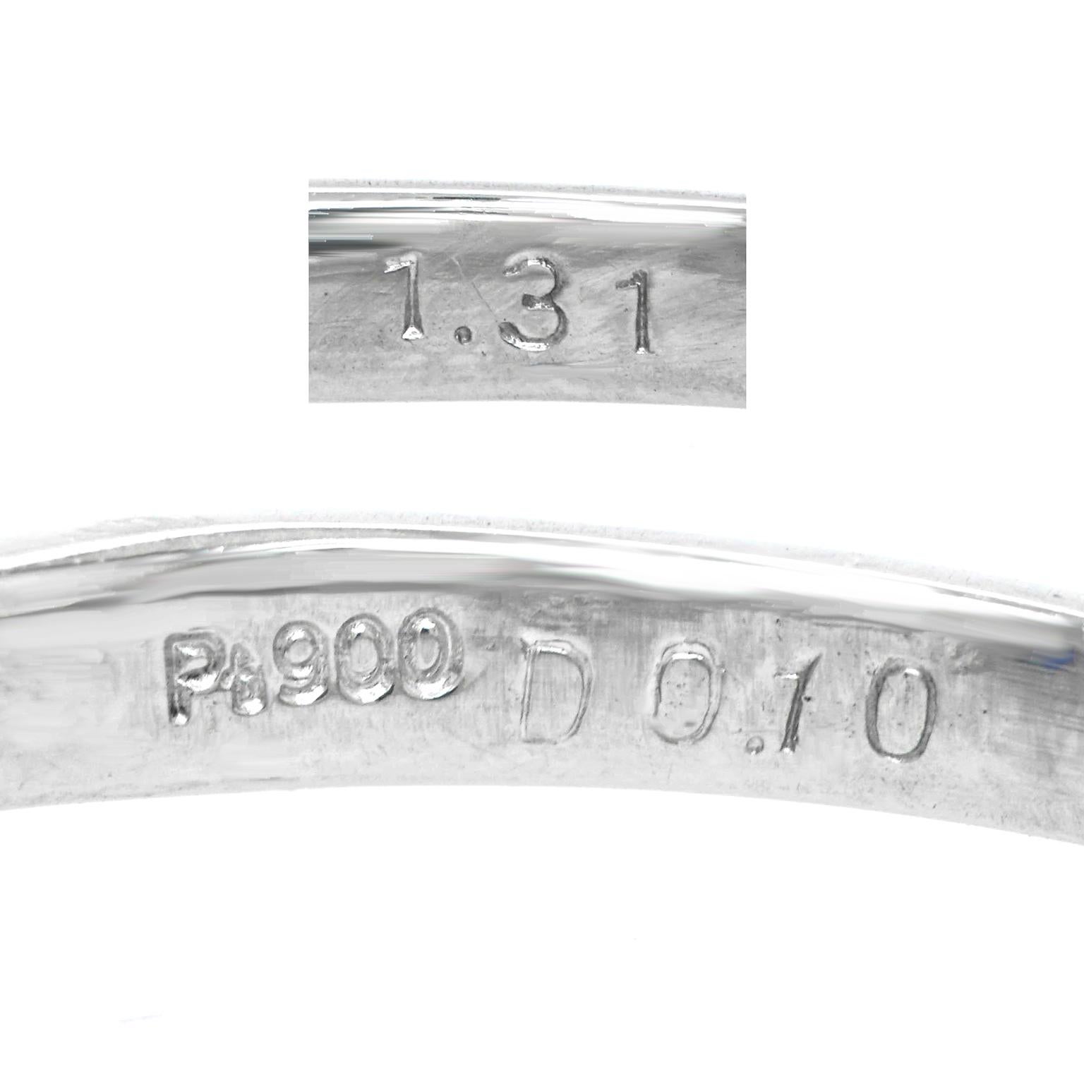 Women's 1.31 Carat Sapphire and Diamond-Set Platinum 1950s Ring