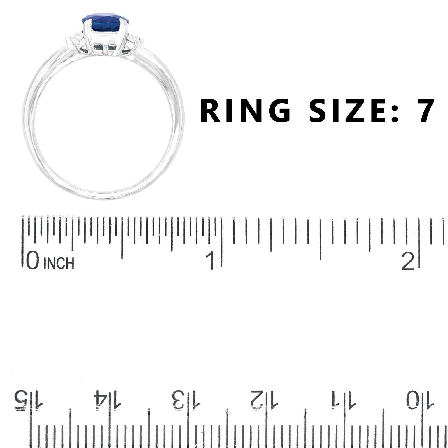 1.31 Carat Sapphire and Diamond-Set Platinum 1950s Ring 1