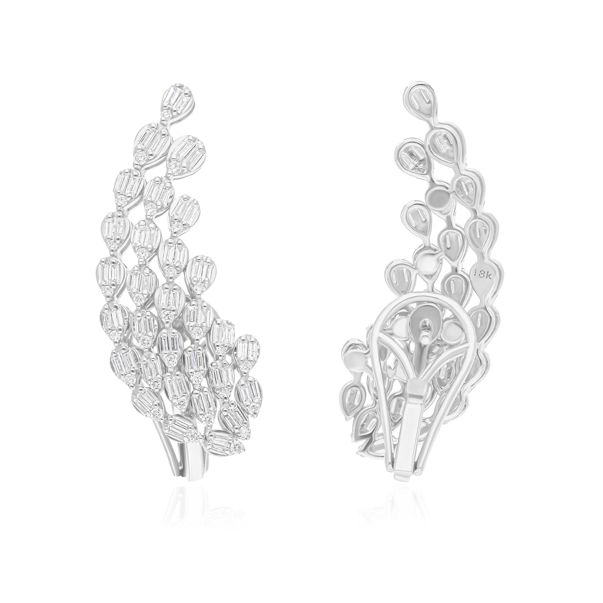 Cast from 14-karat gold, these exquisite earrings are handset with 1.31 carats of sparkling diamonds.

FOLLOW SPECTRUM JEWELS storefront to view the latest collection & exclusive pieces. Spectrum Jewels is proudly rated as a Top Seller on 1stdibs
