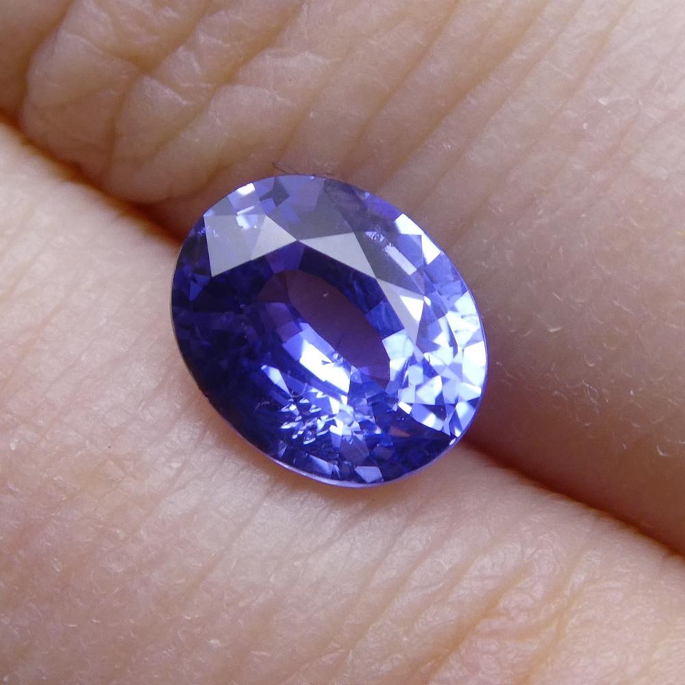 Women's or Men's 1.31 Ct Oval Blue Sapphire IGI Certified Unheated For Sale