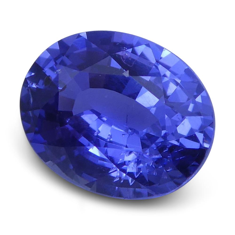 1.31 Ct Oval Blue Sapphire IGI Certified Unheated For Sale 1