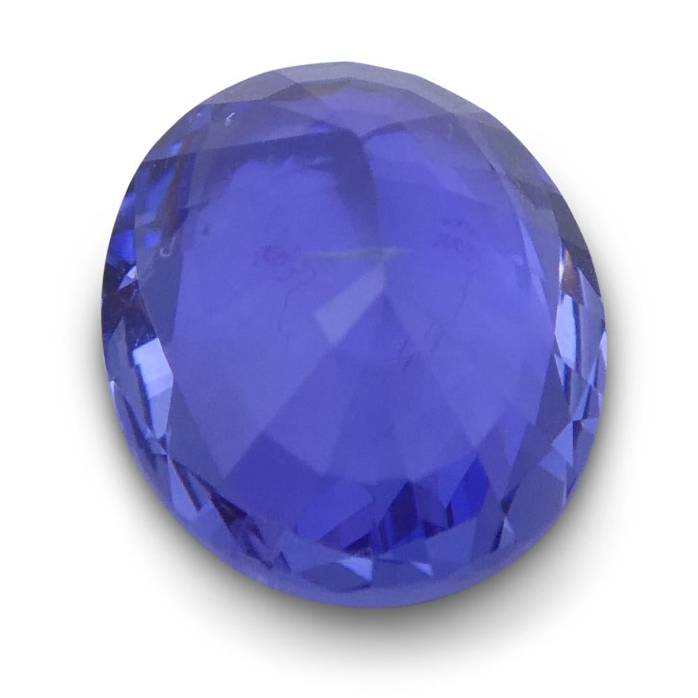 1.31 Ct Oval Blue Sapphire IGI Certified Unheated For Sale 2
