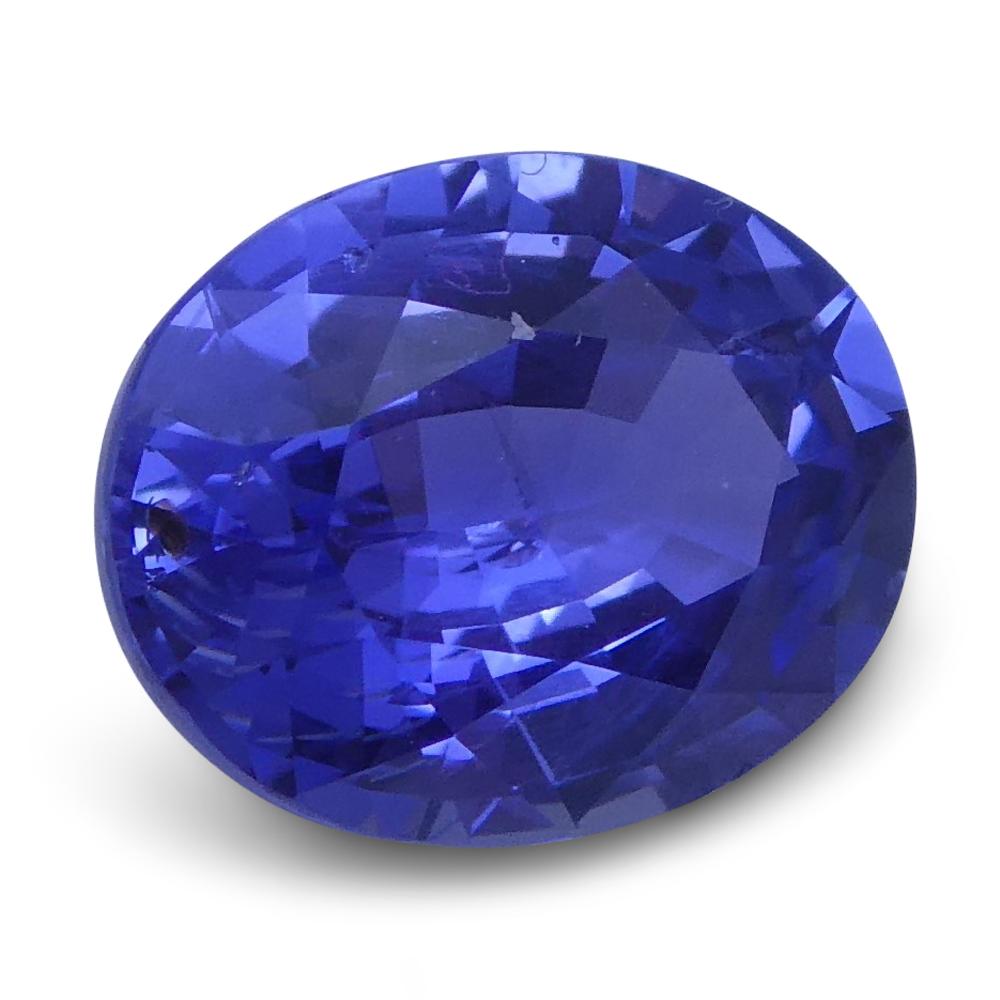 1.31 Ct Oval Blue Sapphire IGI Certified Unheated For Sale 3