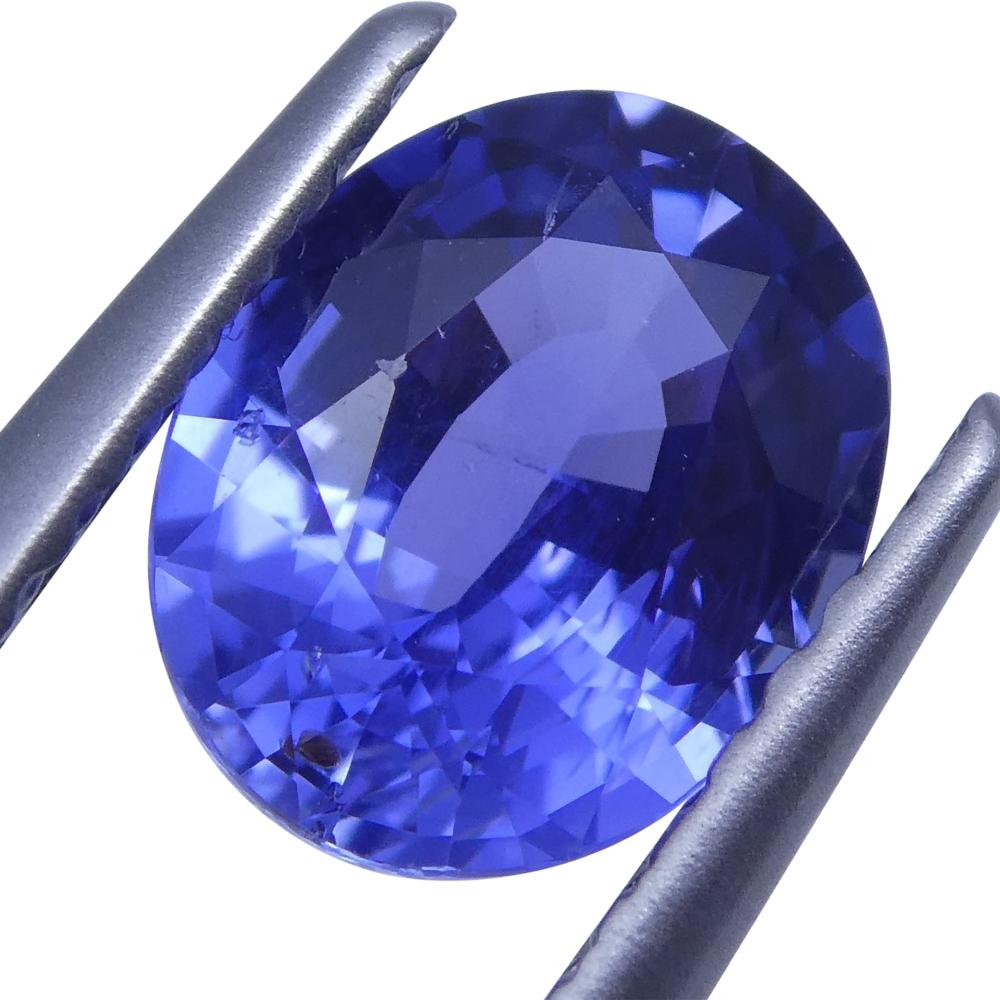 1.31 Ct Oval Blue Sapphire IGI Certified Unheated For Sale 4