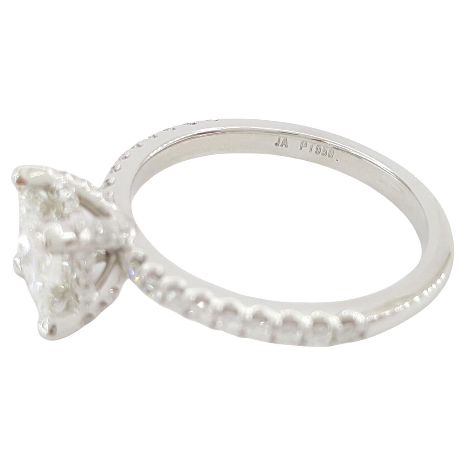 Contemporary 1.01 ct Platinum Ideal Princess Cut Diamond Pave Hidden Halo Engagement Ring For Sale