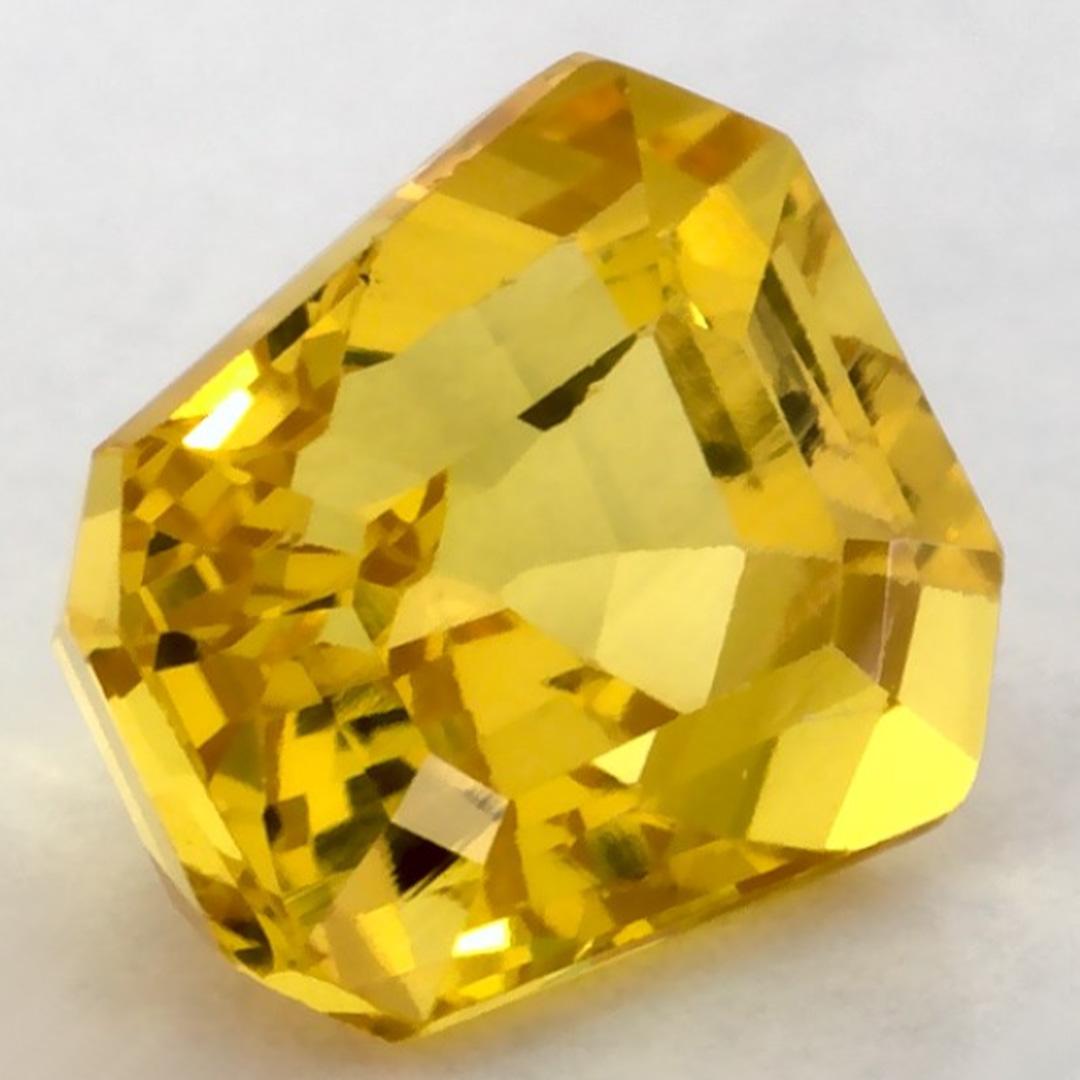 1.31 Ct Yellow Sapphire Octagon Loose Gemstone (pierre précieuse en vrac) Pour femmes en vente