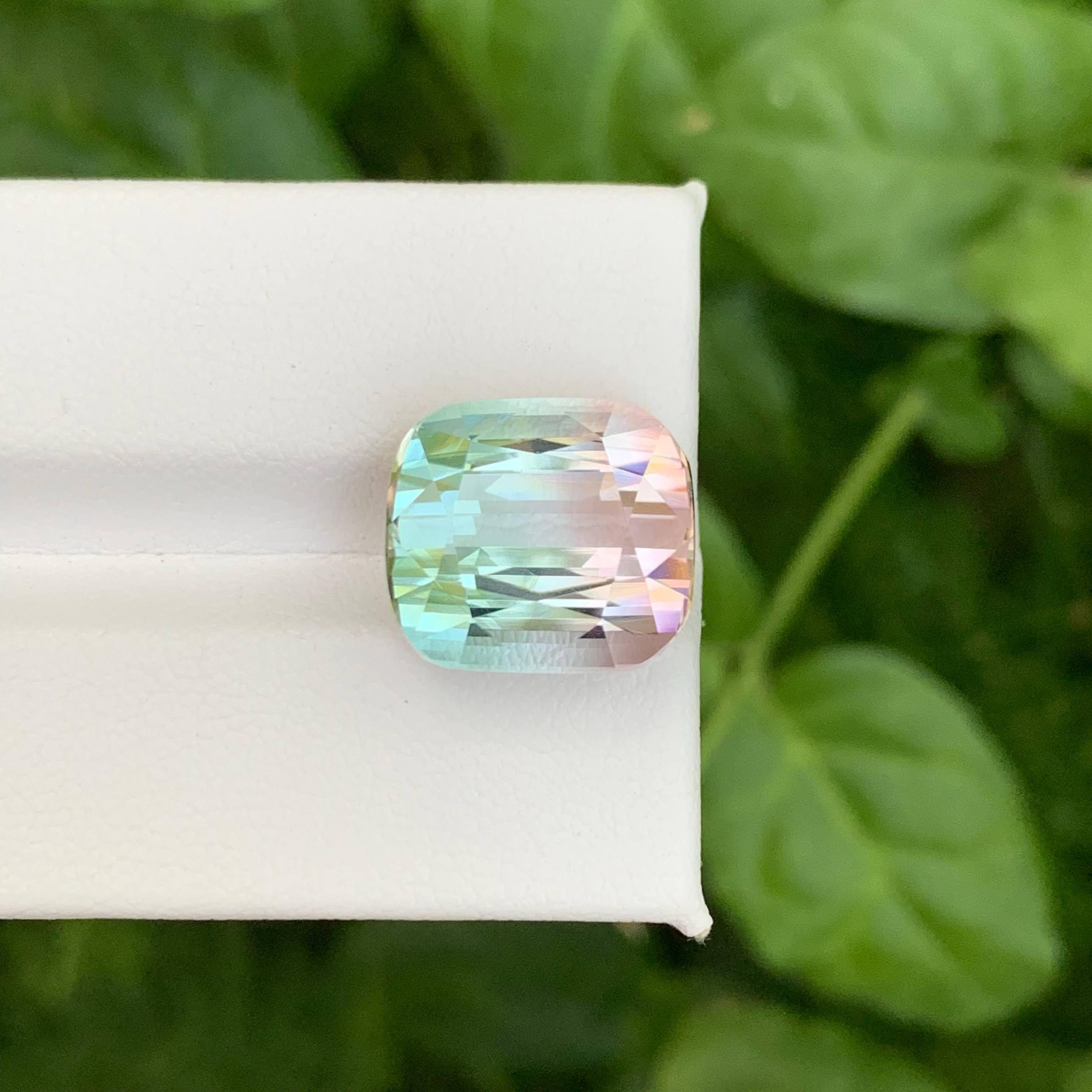 13.10 Carat Natural Loose Bi Color Watermelon Tourmaline Cushion Cut Afghan Gem en vente 4