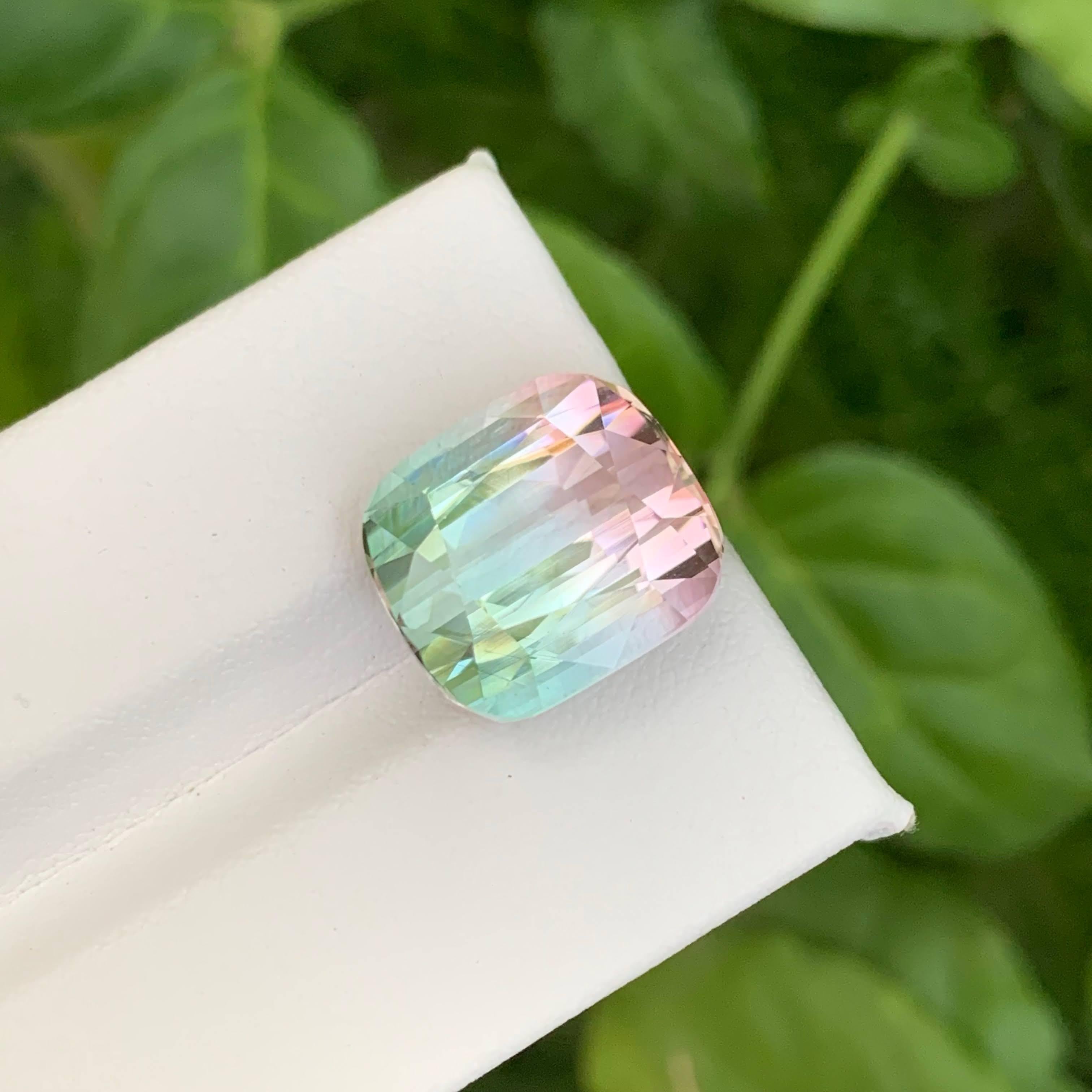 Taille coussin 13.10 Carat Natural Loose Bi Color Watermelon Tourmaline Cushion Cut Afghan Gem en vente