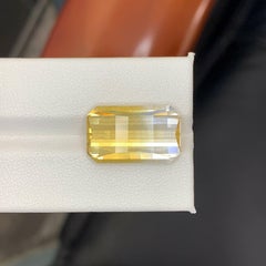 13.10 Carat Natural Loose Bicolor Yellow Citrine Pixel Cut Brazilian Gemstone