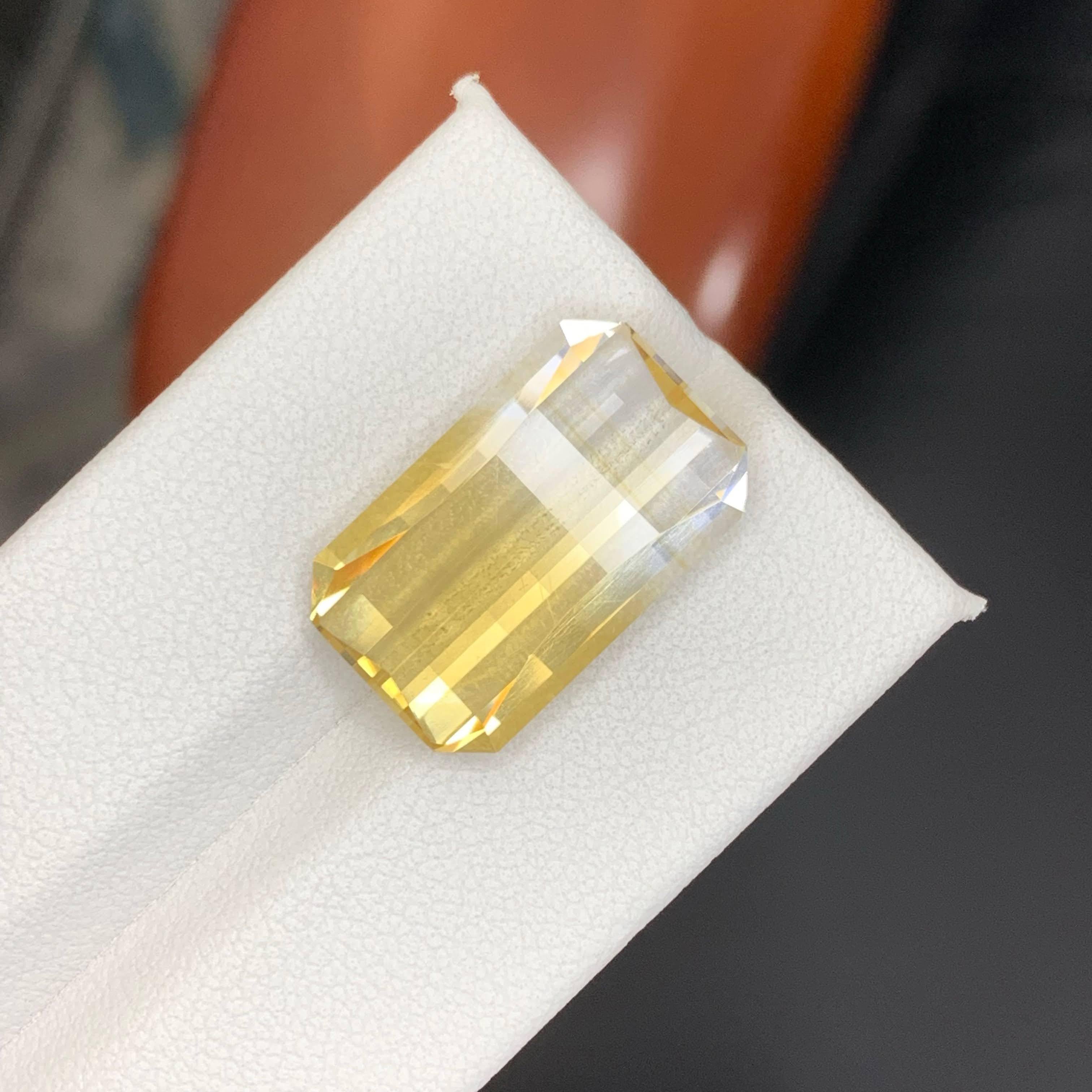 13.10 Carat Natural Loose Bicolor Yellow Citrine Pixel Cut Brazilian Gemstone Moderno en venta