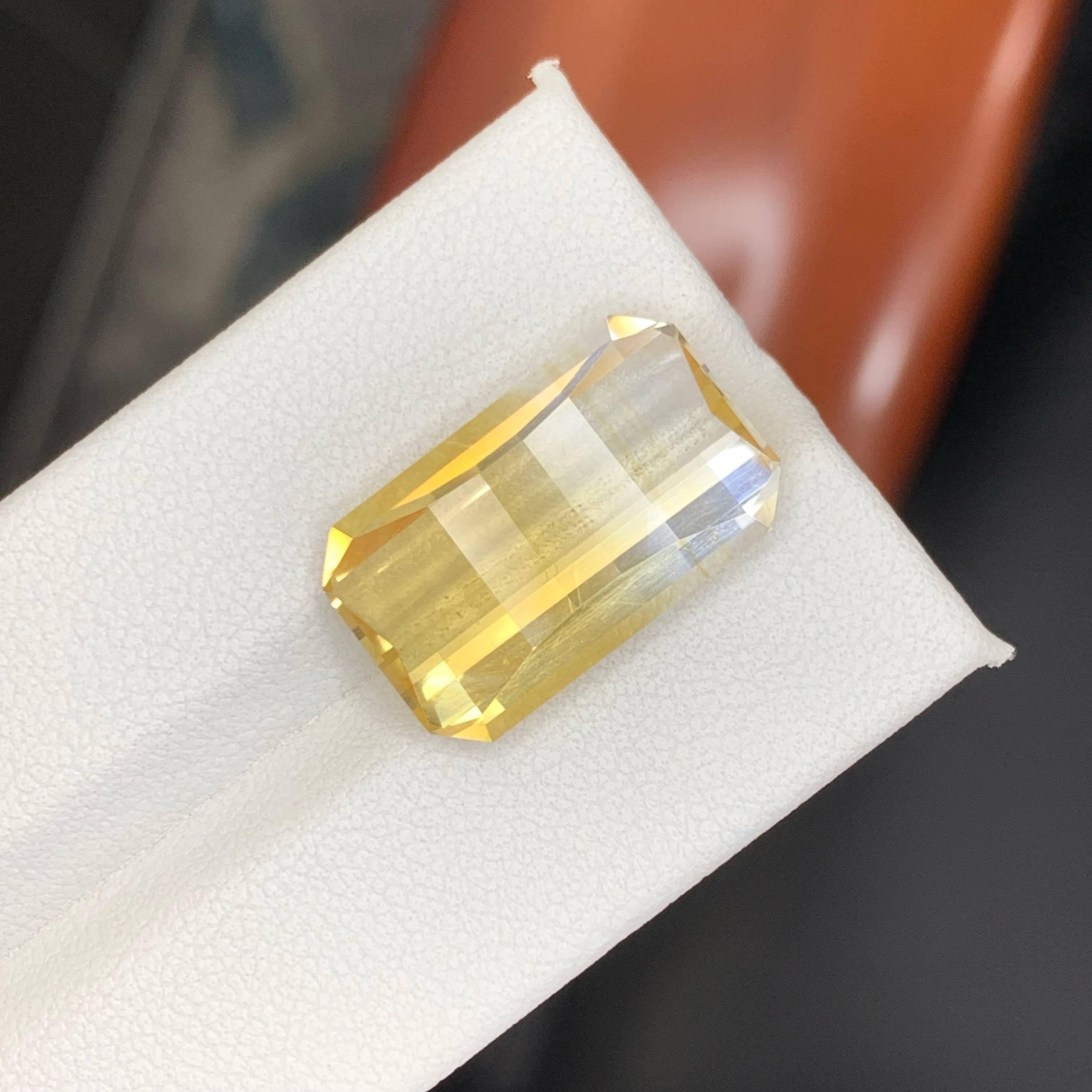 Femenino o masculino 13.10 Carat Natural Loose Bicolor Yellow Citrine Pixel Cut Brazilian Gemstone en venta