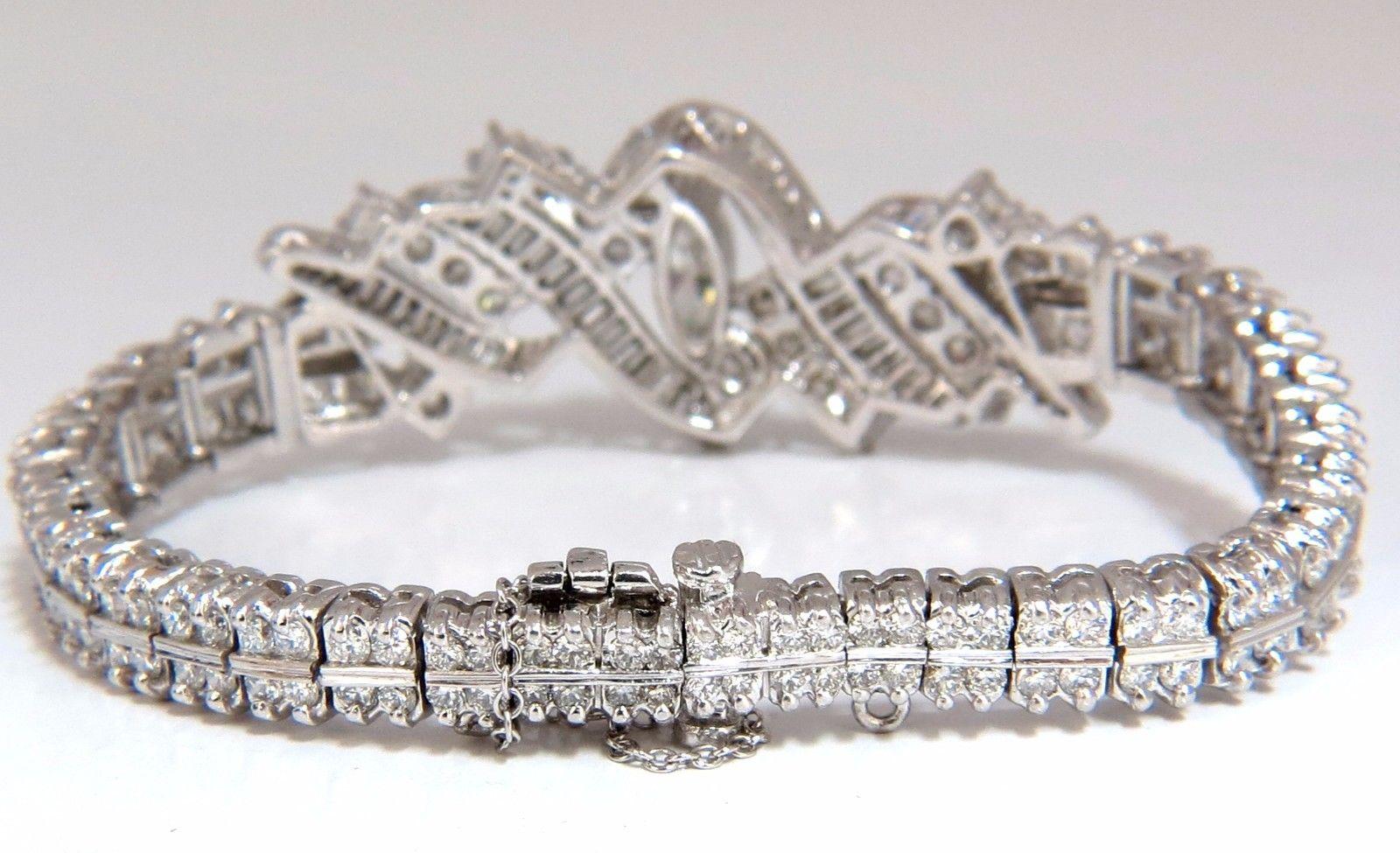 13.10 Carat Platinum Diamonds Bracelet Victorian Cocktail Twist Classic In New Condition In New York, NY