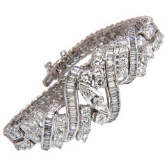 13.10 Carat Platinum Diamonds Bracelet Victorian Cocktail Twist Classic
