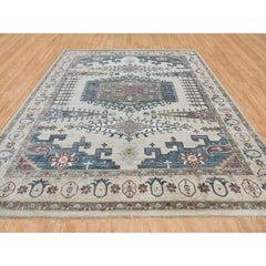 13'10"x16'2" Ivory, Reimagined Persian Viss Design, Wool Hand Knotted Oversized