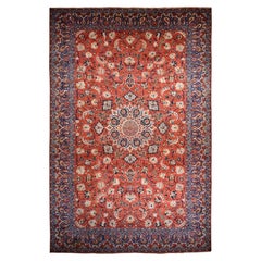 13'10 "x21'10" Rosso Antico Persiano Isfahan Classico Medaglione in Lana Annodato a Mano Rugs