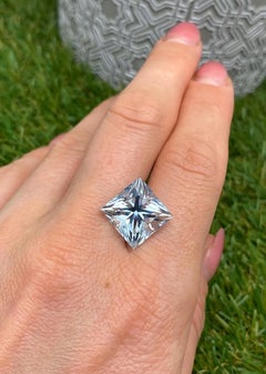 13.13Ct Aquamarine natural gemstone, princess cut, 12.8x12.8x11.6mm, Madagascar