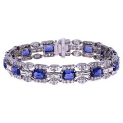 Used 13.18ct Ceylon Blue Sapphire and Diamond Bracelet