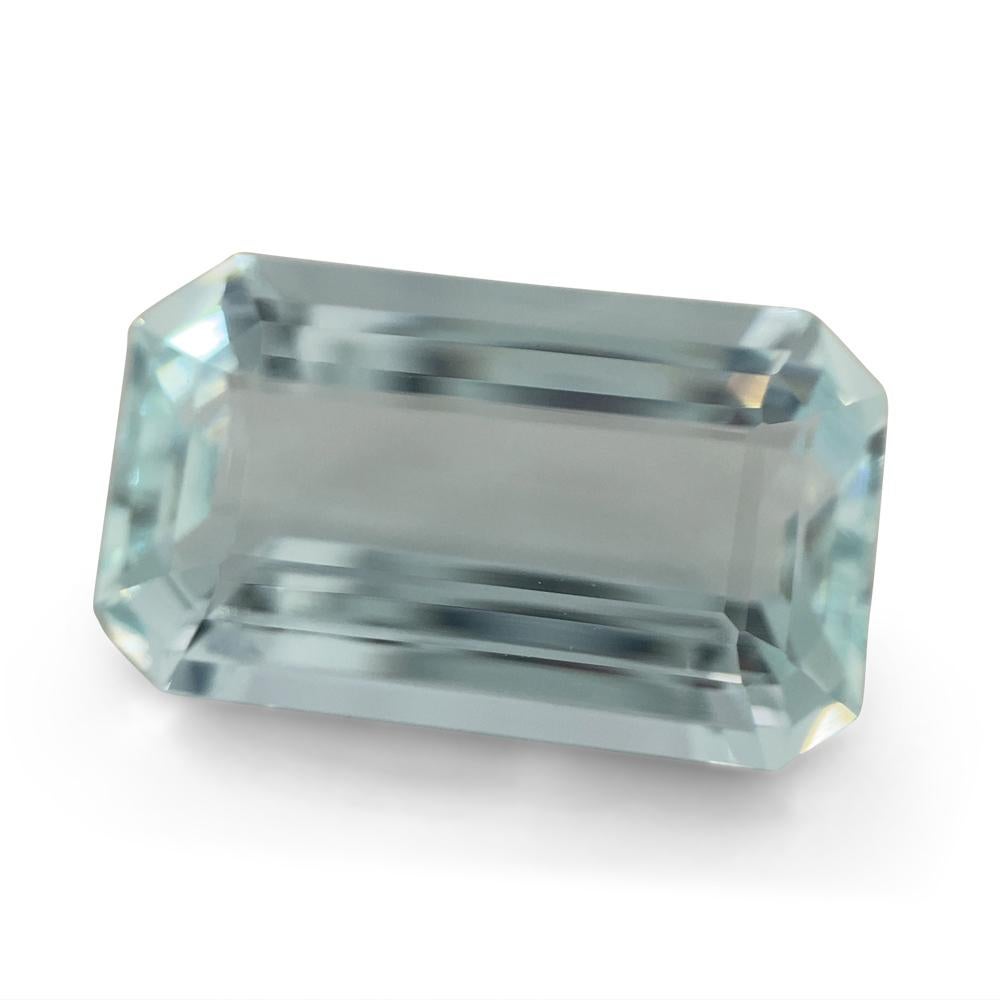 Description:

Gem Type: Aquamarine 
Number of Stones: 1
Weight: 13.18 cts
Measurements: 19.73 x 11.83 x 7.39 mm
Shape: Emerald Cut
Cutting Style Crown: Step Cut
Cutting Style Pavilion: Step Cut 
Transparency: None
Clarity: Very Very Slightly