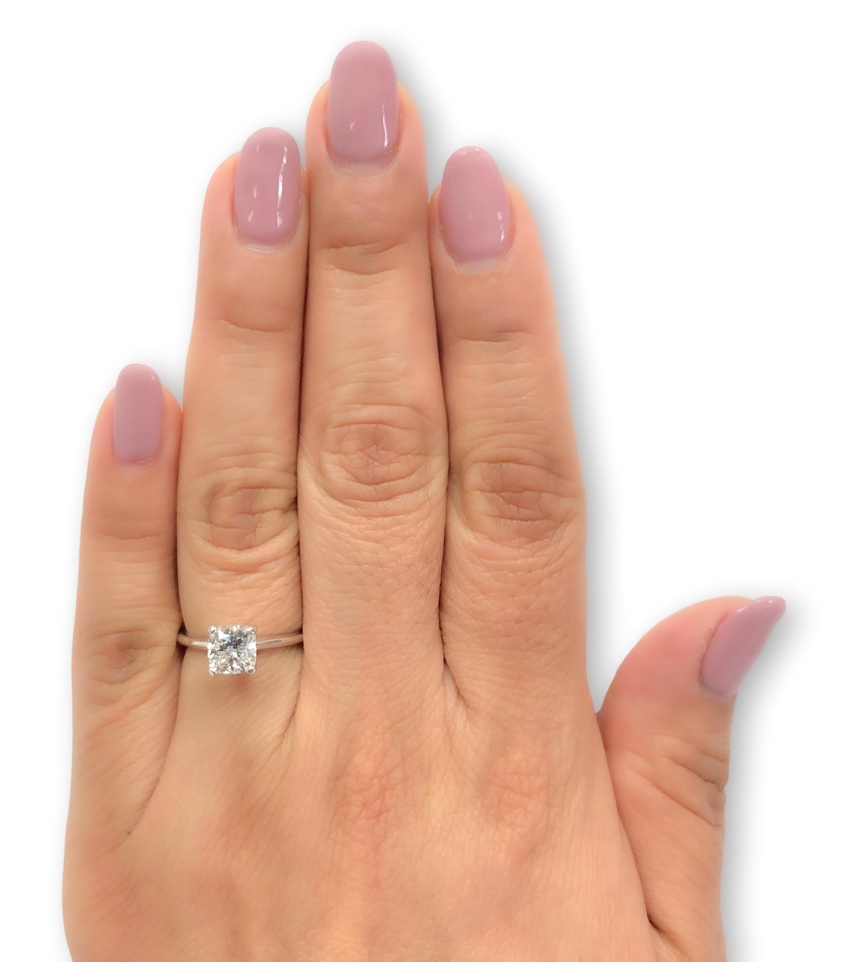1.31ct Blue Nile Astor Cushion Diamond Engagement Ring F VS2 GIA in Platinum