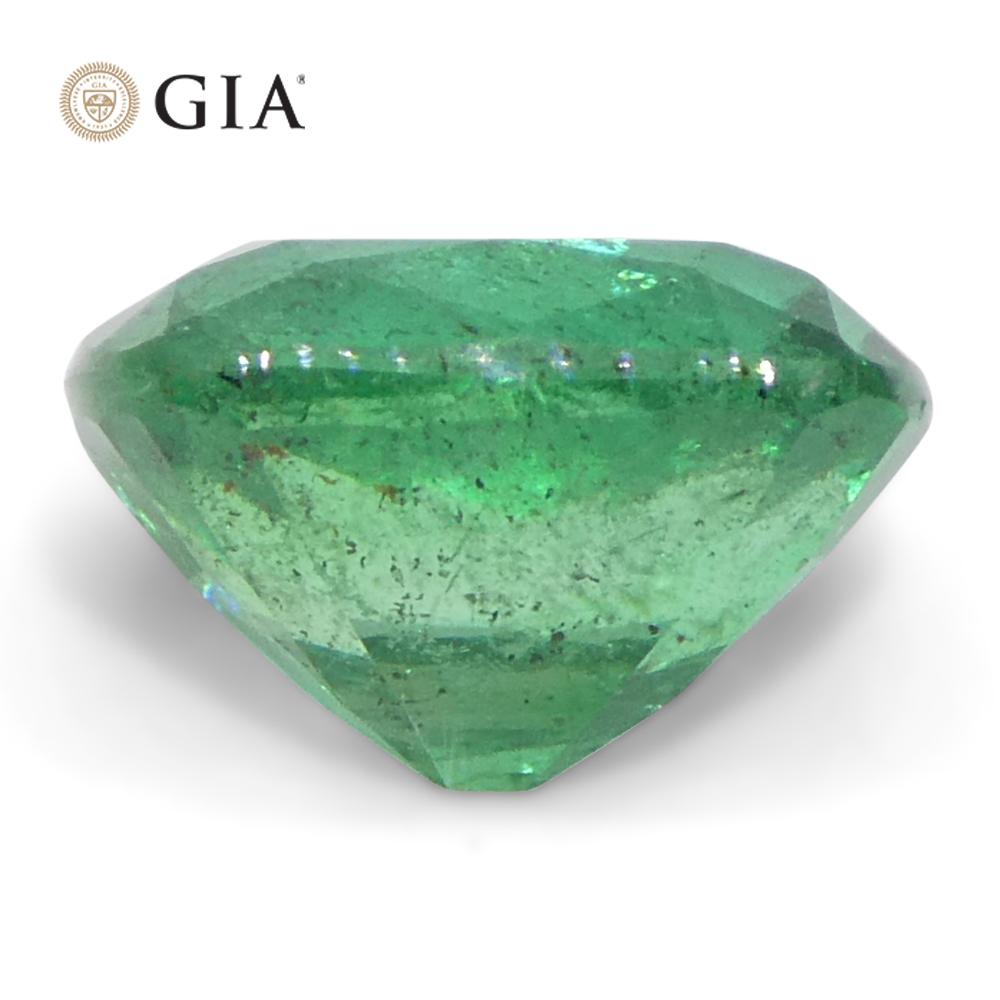 1,31ct Cushion Green Emerald GIA Certified Zambia (F2) in vendita 2