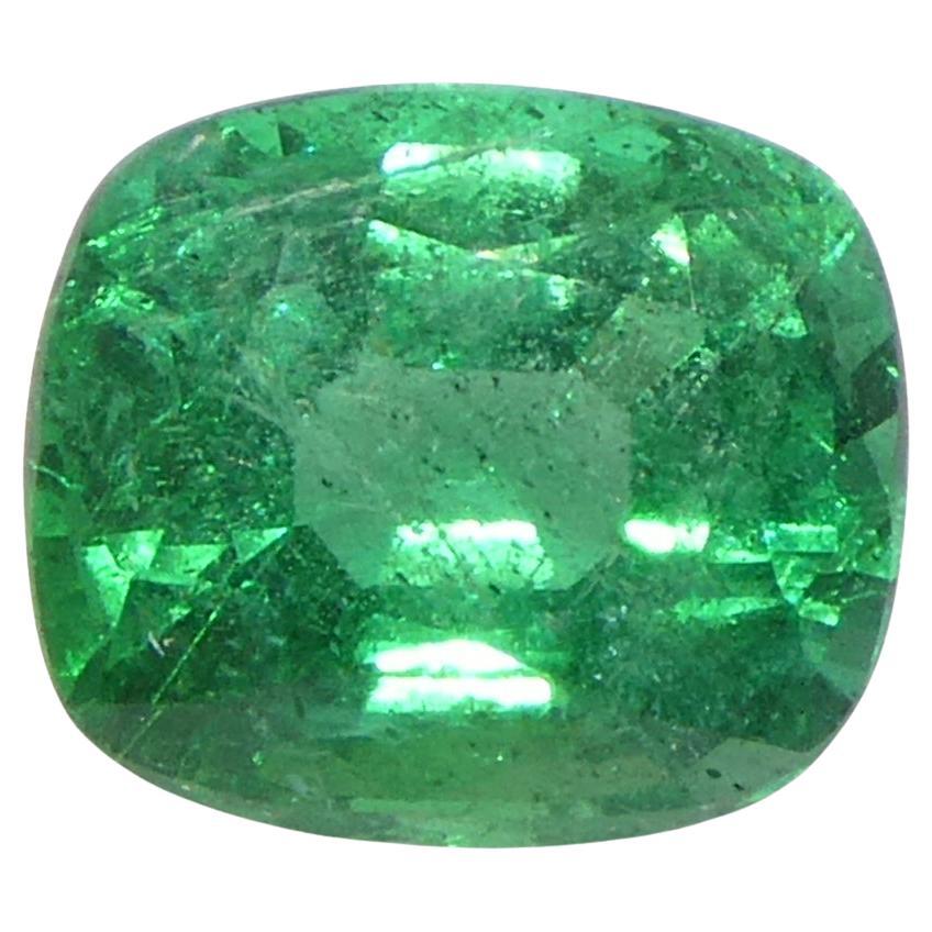 1,31ct Cushion Green Emerald GIA Certified Zambia (F2)