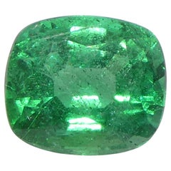 1,31ct Cushion Green Emerald GIA Certified Zambia (F2)