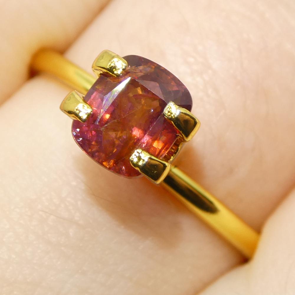Zafiro rojo naranja de 1,31 ct de Tanzania en venta 2