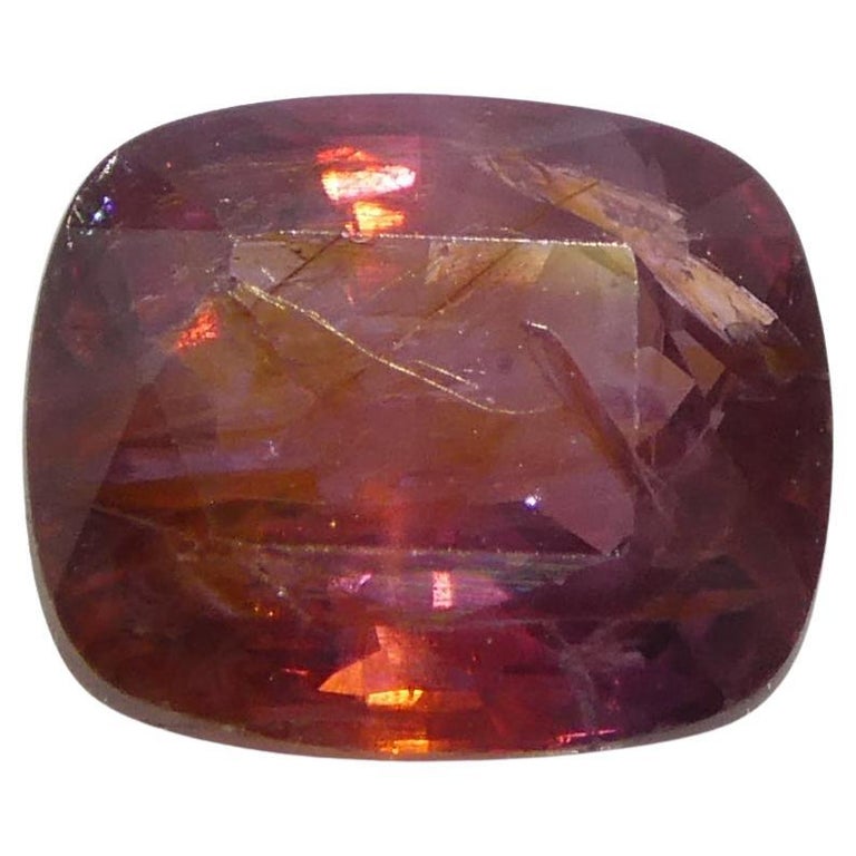 Saphir Orange-rouge De Tanzanie, 4.5 X 3.7 Mm, 0.37 Ct, Diffusion Béryllium