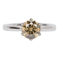 Anello di fidanzamento con diamante naturale di 1,31 carati in oro bianco 14K