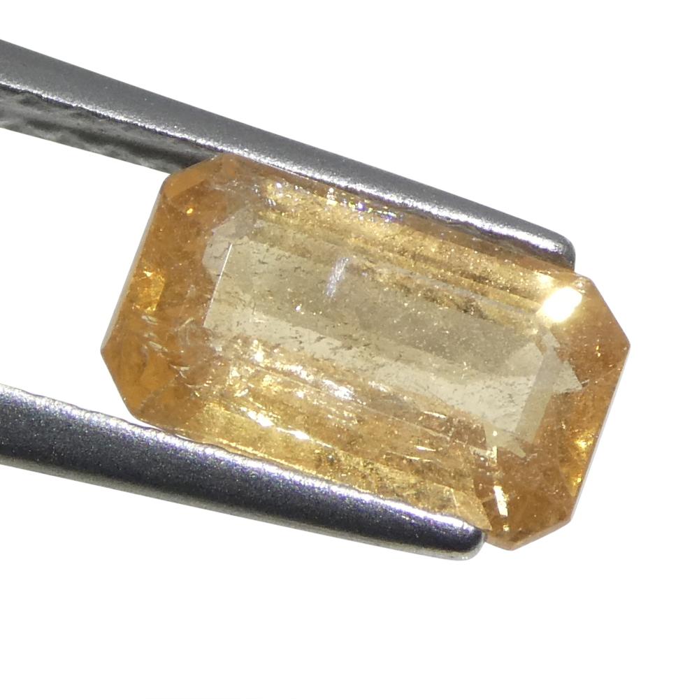 1,31 Karat achteckiger orangefarbener Saphir im Smaragdschliff aus Tansania im Angebot 6