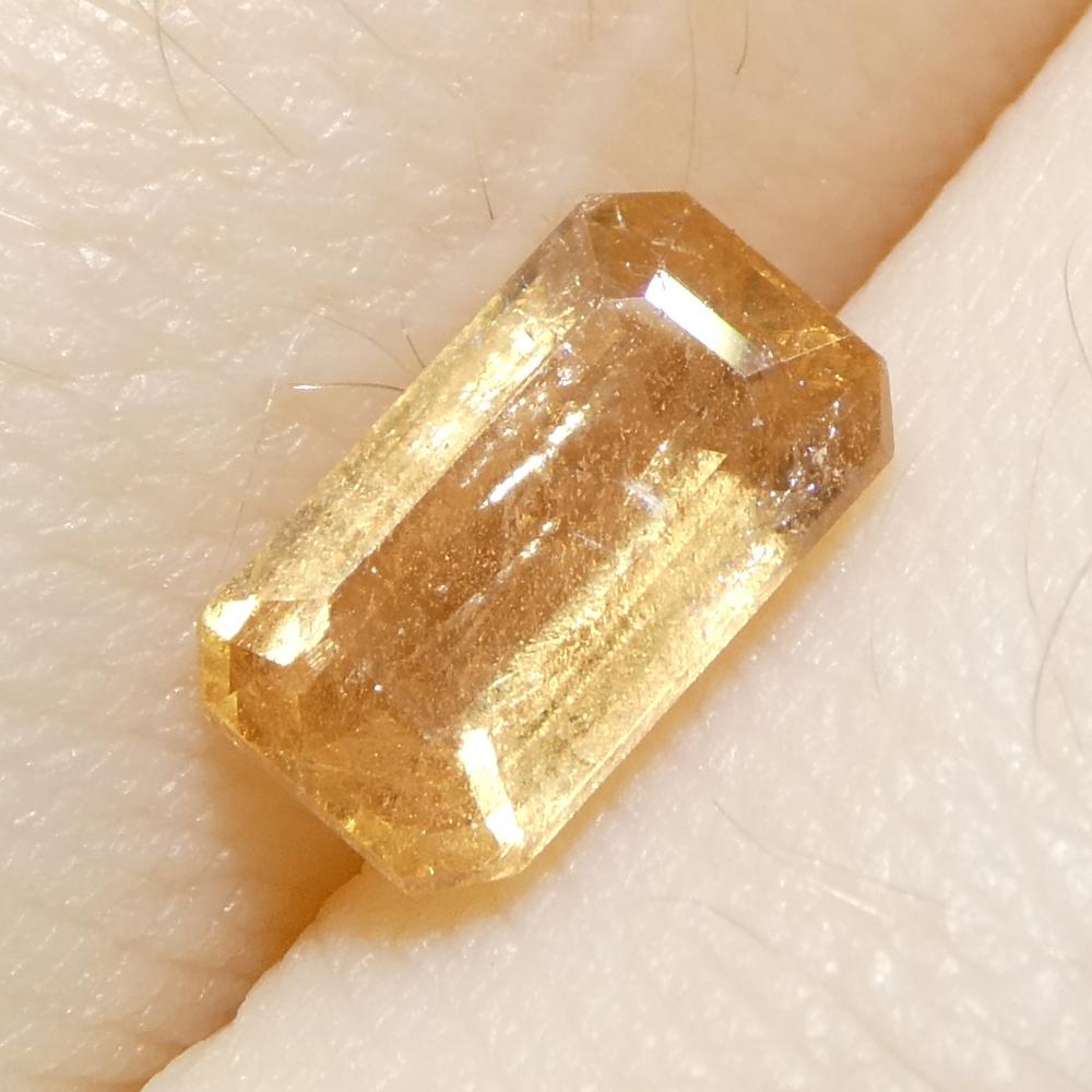 1,31 Karat achteckiger orangefarbener Saphir im Smaragdschliff aus Tansania im Angebot 7
