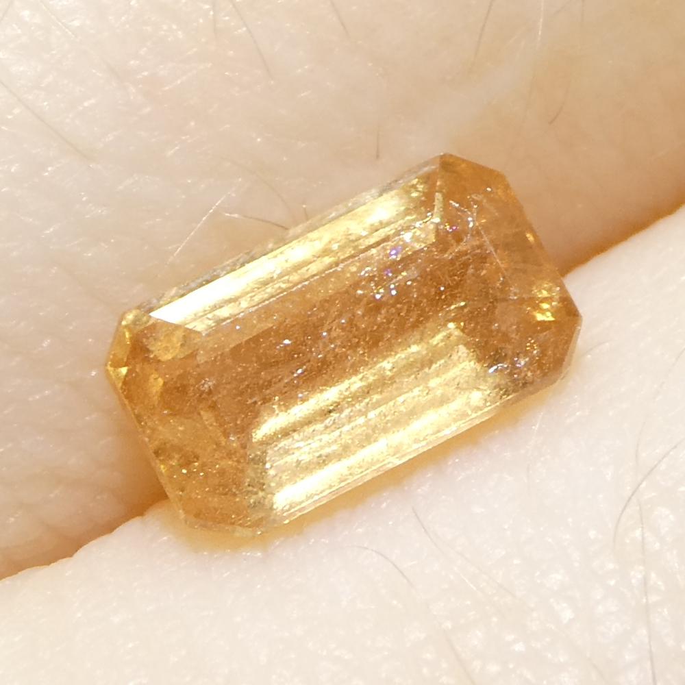 1,31 Karat achteckiger orangefarbener Saphir im Smaragdschliff aus Tansania im Angebot 8
