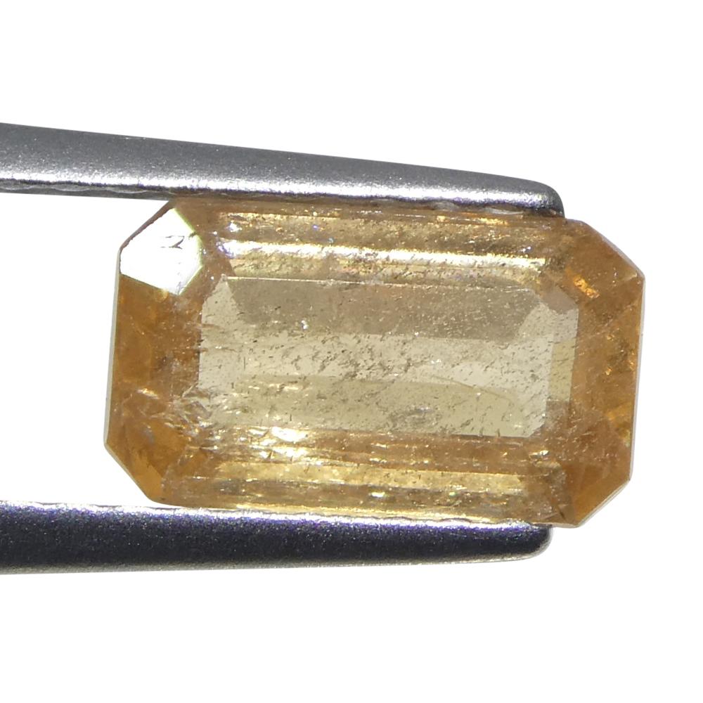1,31 Karat achteckiger orangefarbener Saphir im Smaragdschliff aus Tansania im Zustand „Neu“ im Angebot in Toronto, Ontario
