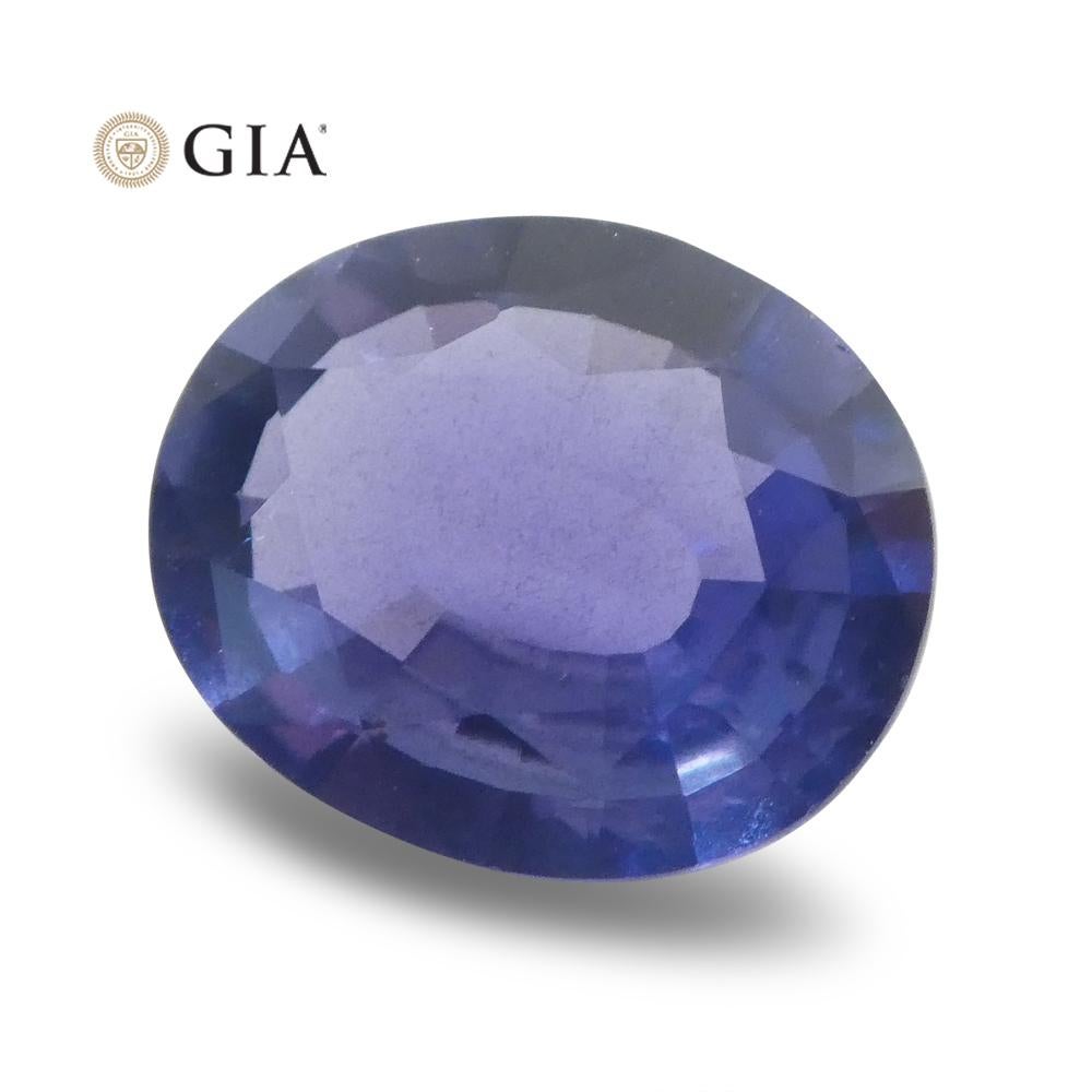 Zaffiro ovale a viraggio di colore certificato GIA Burma 'Myanmar' non riscaldato, viola 1,31ct in vendita 6