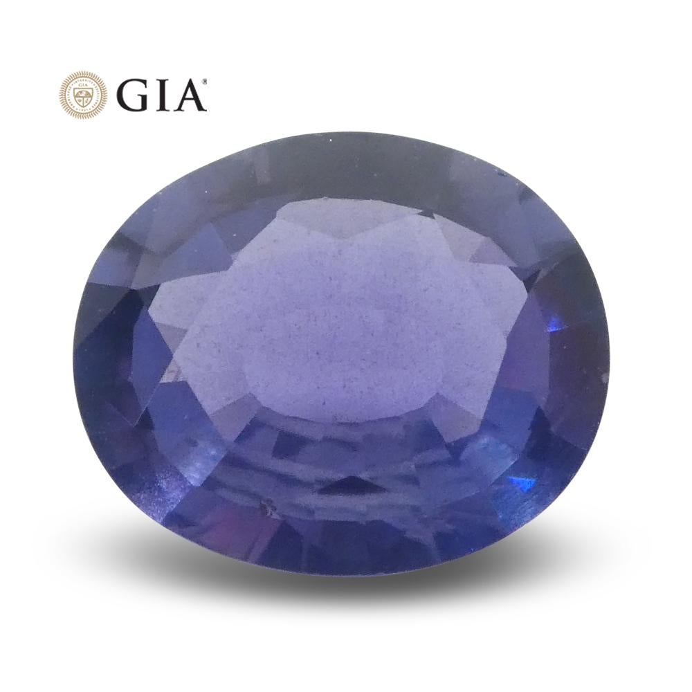 Zaffiro ovale a viraggio di colore certificato GIA Burma 'Myanmar' non riscaldato, viola 1,31ct in vendita 7