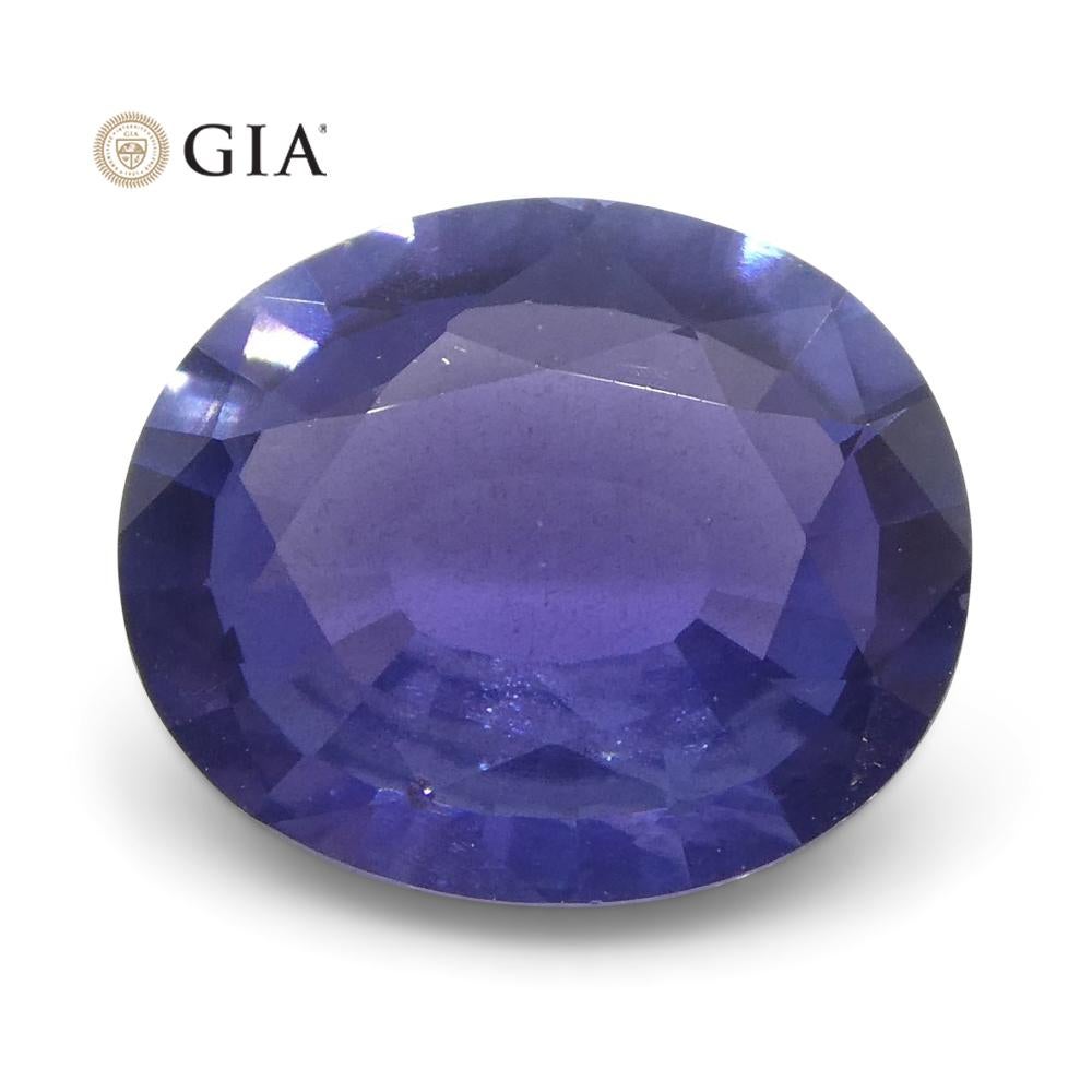 1.31ct Oval Color Change Sapphire GIA Certified Burma 'Myanmar' Unheated, Violet For Sale 6