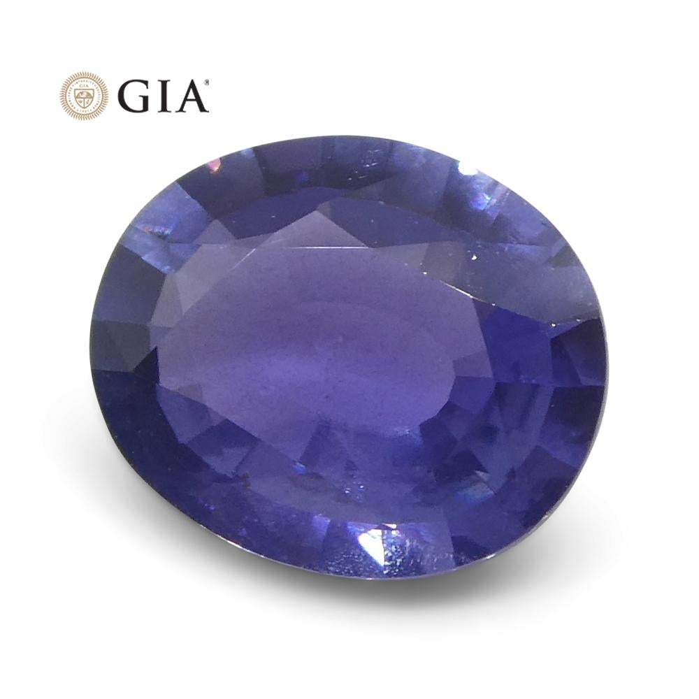1.31ct Oval Color Change Sapphire GIA Certified Burma 'Myanmar' Unheated, Violet For Sale 7