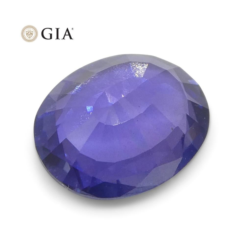 1.31ct Oval Color Change Sapphire GIA Certified Burma 'Myanmar' Unheated, Violet For Sale 8